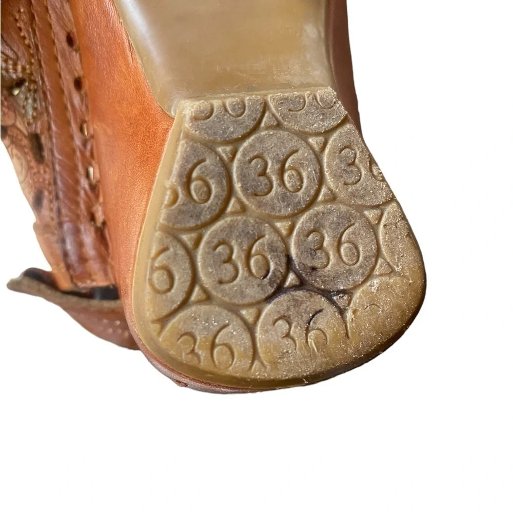 PIKOLINOS Romana Laser Cut Floral Leather Slingbacks I Size: 5.5-6